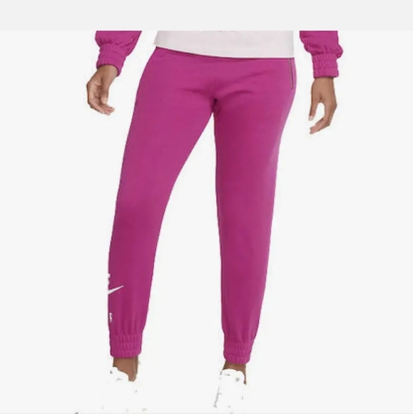 New Nike DM1773-564 Women Sportswear 7/8 Fleece Training Pant Berry Plus Size - Picture 7 of 16